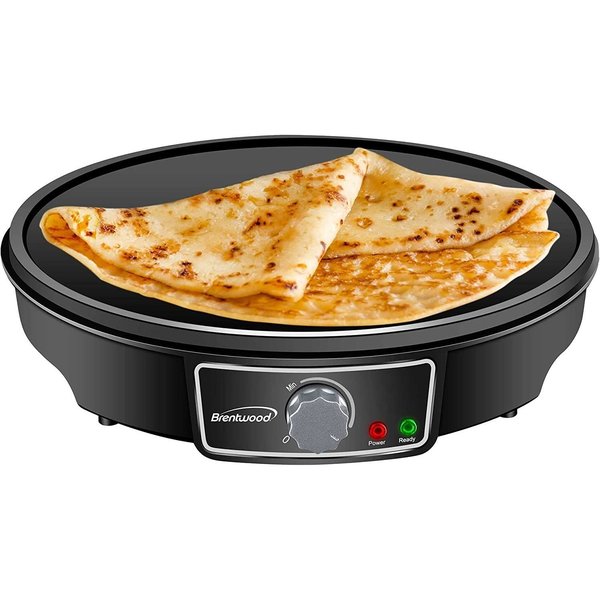 Brentwood Industries TS602BK 12Inch Electric NonStick Crepe Pancake Maker Black BRETS-602BK